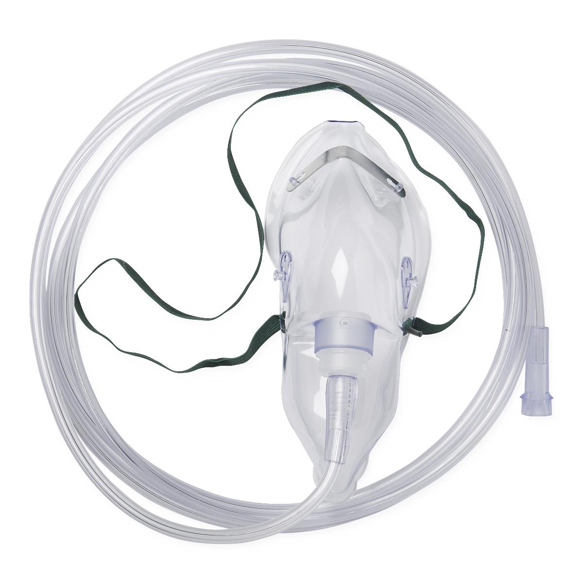 Oxygen Masks with Standard Connector, Medium Concentration, Adult, 7' Tubing, 50/CS